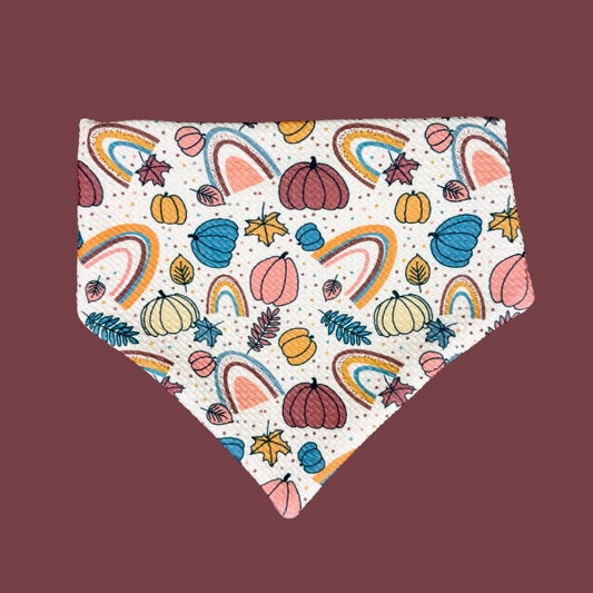 Pumpkins, Leaves, and Rainbows Please Bandana