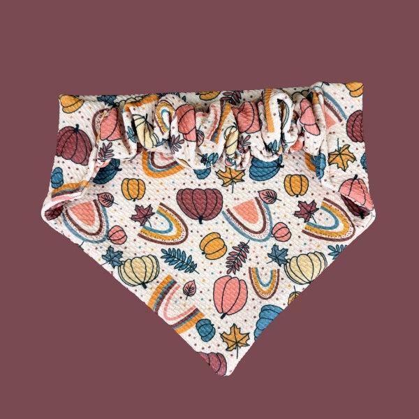 Pumpkins, Leaves, and Rainbows Please Bandana